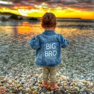 Painted Big bro old navy toddler jean jacket